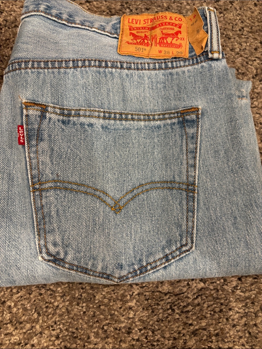 Levi's Light Blue Straight Men’s Jeans with Tan Label